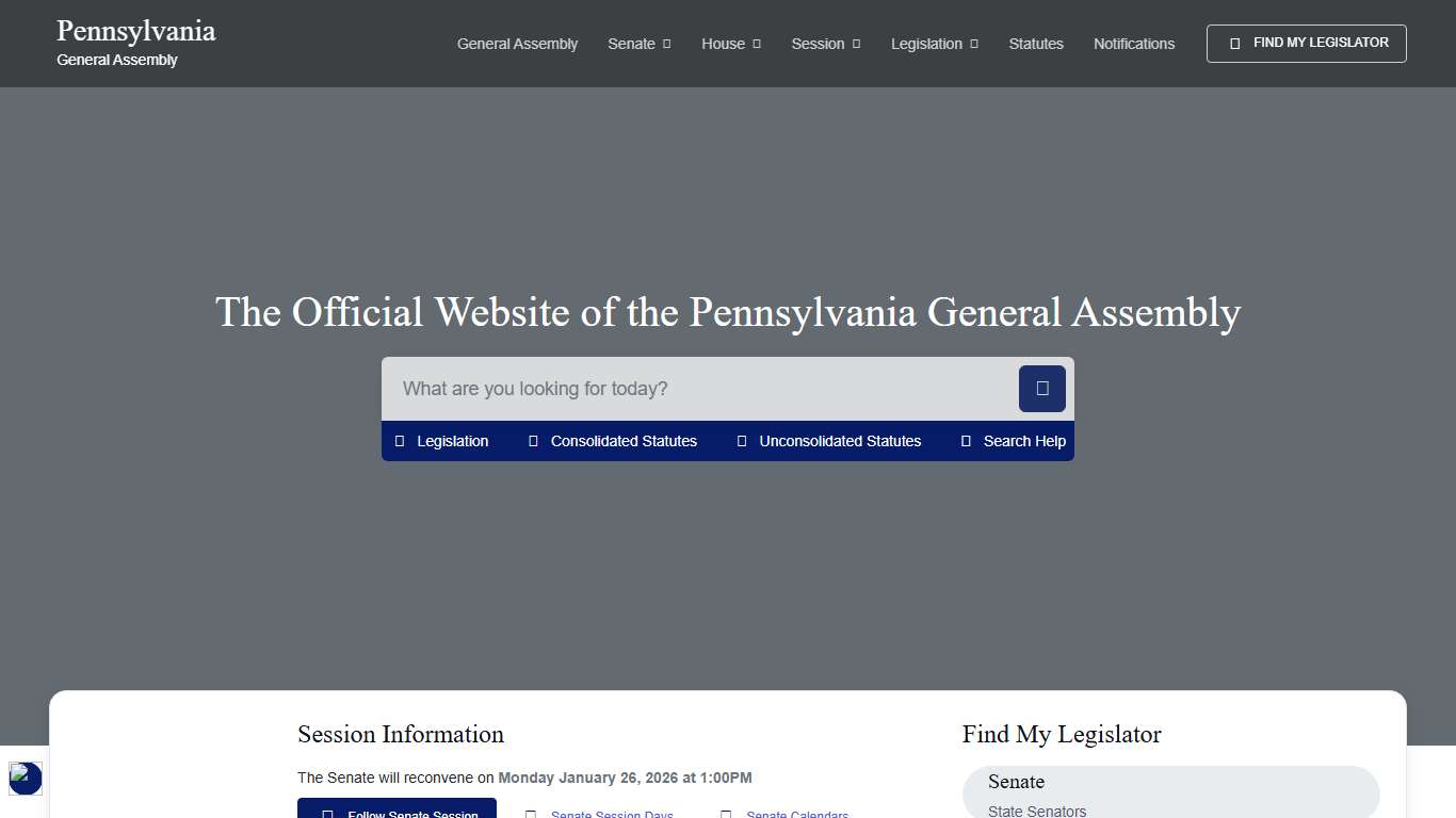 The Official Website of the Pennsylvania General Assembly
