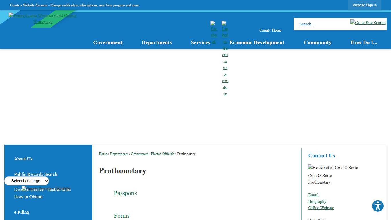 Prothonotary Westmoreland County, PA - Official Website