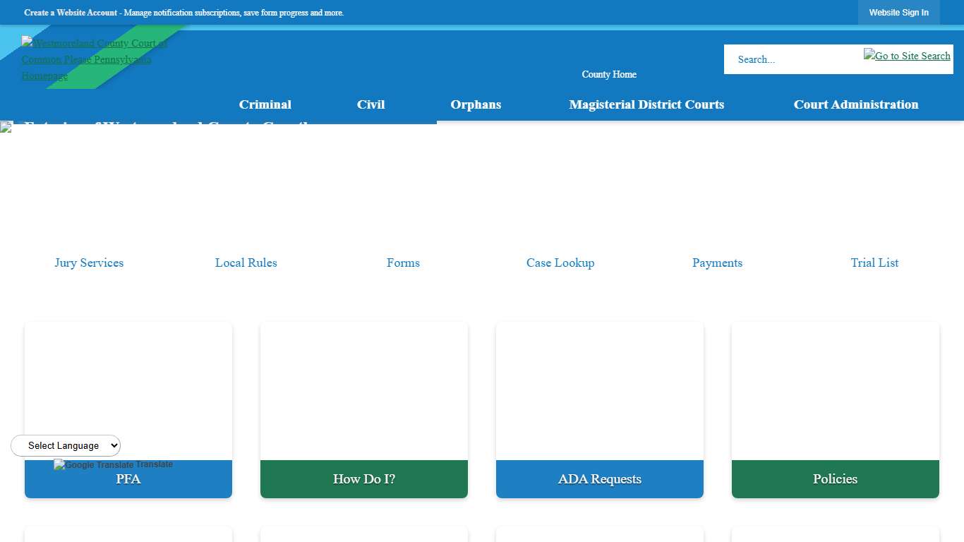 Courts Westmoreland County, PA - Official Website